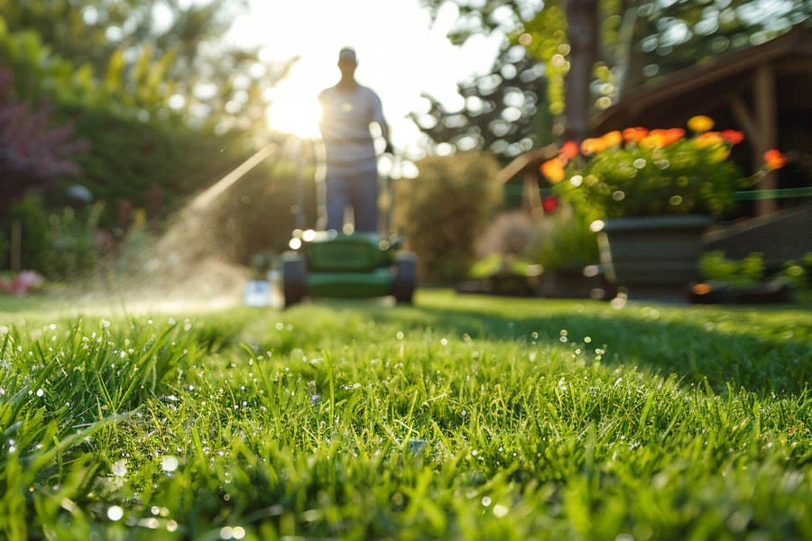 self-propelled electric lawn mower