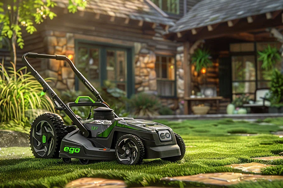 self-propelled electric lawn mower